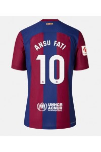 Barcelona Ansu Fati #10 Fotballdrakt Hjemme Klær Dame 2023-24 Korte ermer